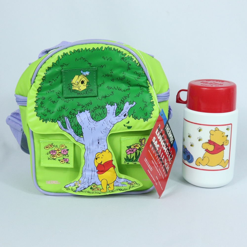 Vintage Winnie the Pooh Thermos Insulated Lunch Bag Box Set with Tags READ